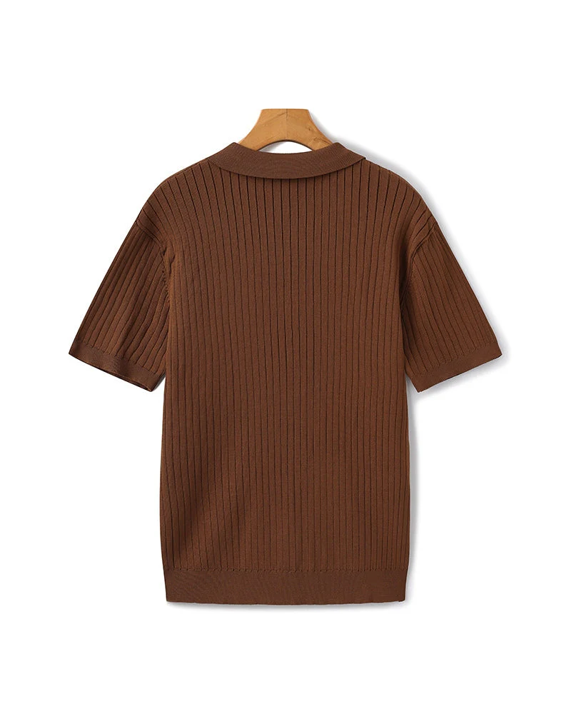 Premium Geripptes Polo