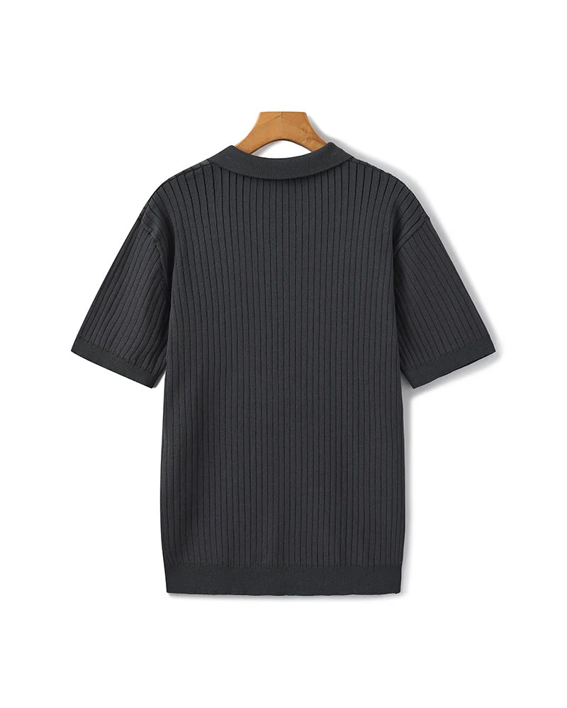 Premium Geripptes Polo