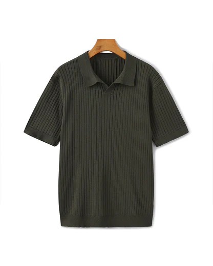Premium Geripptes Polo