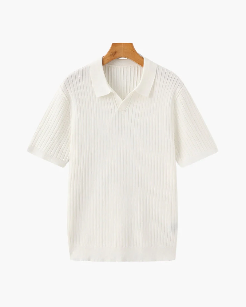Premium Geripptes Polo
