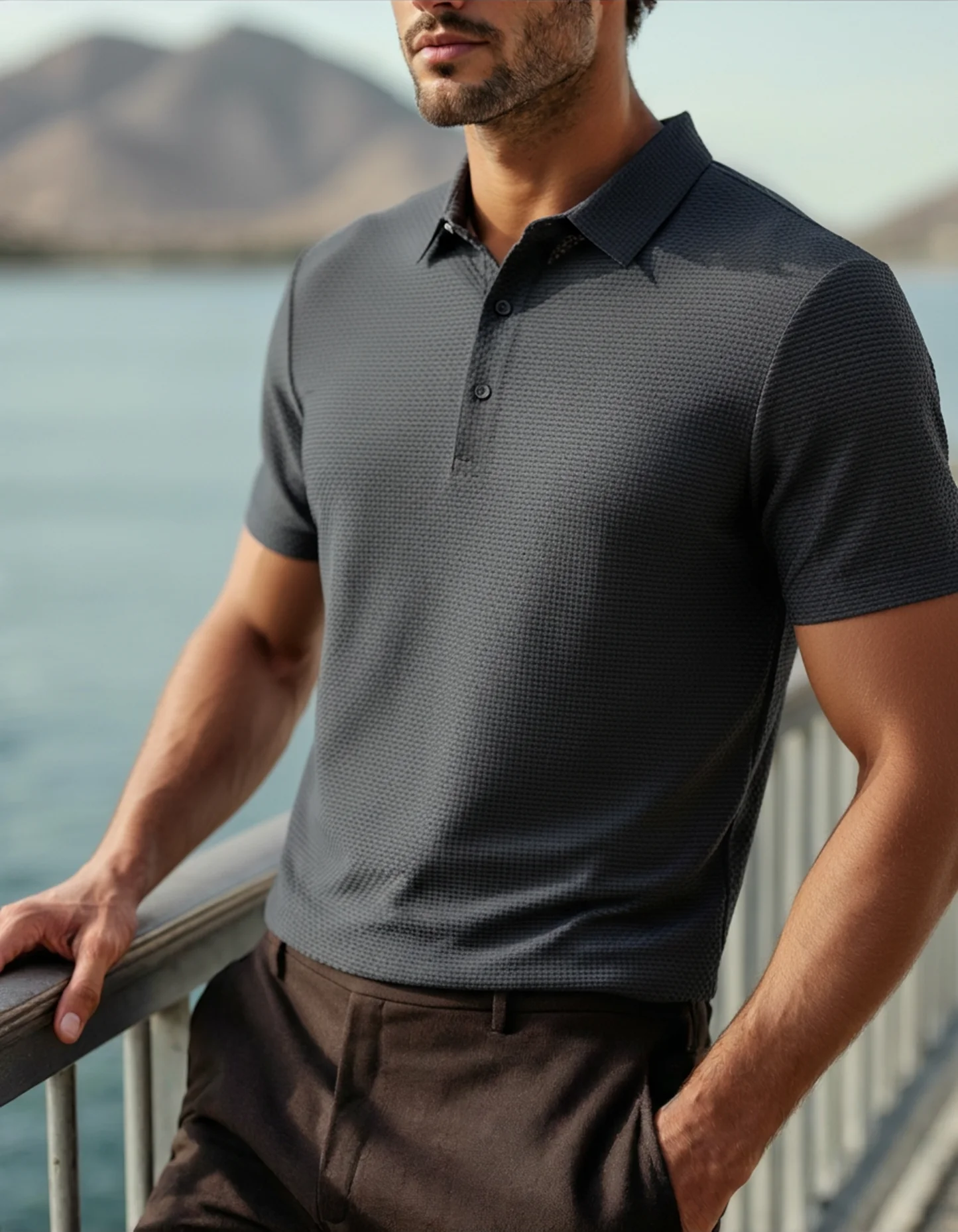 Prestigio Seiden-Polo (Knitterfrei)