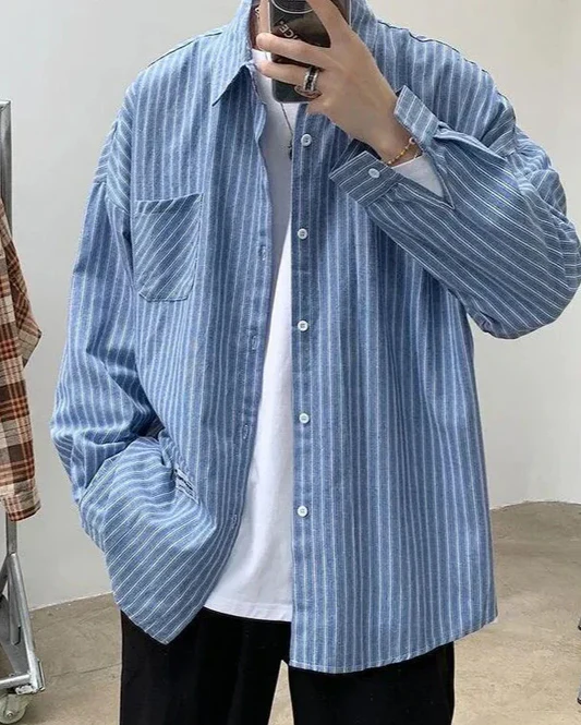 Oversized Gestreiftes Hemd
