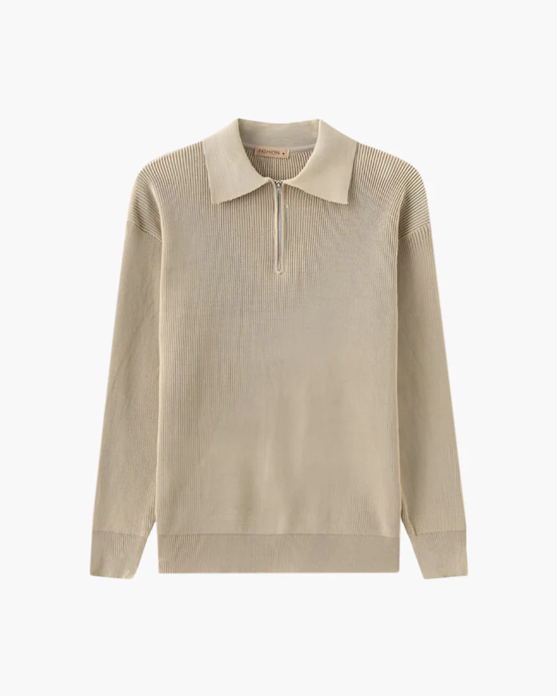 Cesare Pullover mit Halbreißverschluss