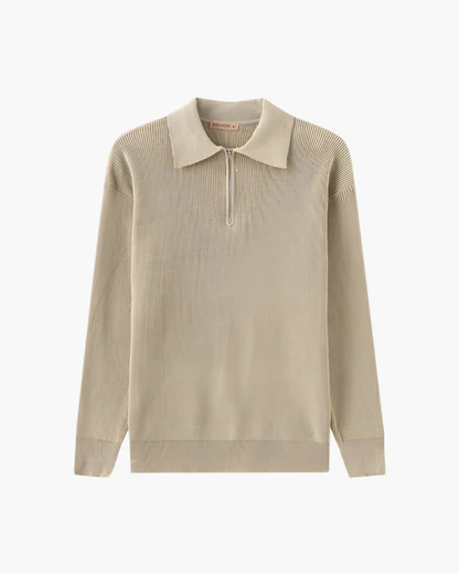 Cesare Pullover mit Halbreißverschluss