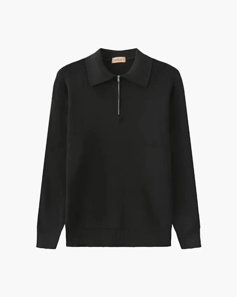 Cesare Pullover mit Halbreißverschluss