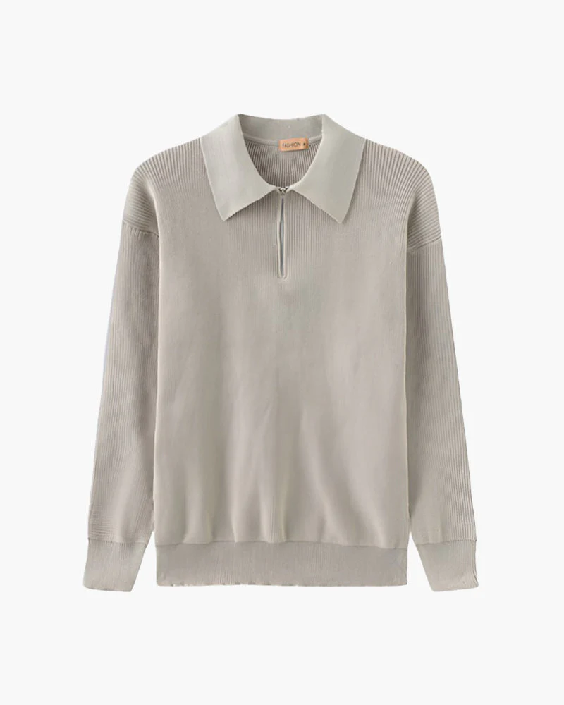 Cesare Pullover mit Halbreißverschluss