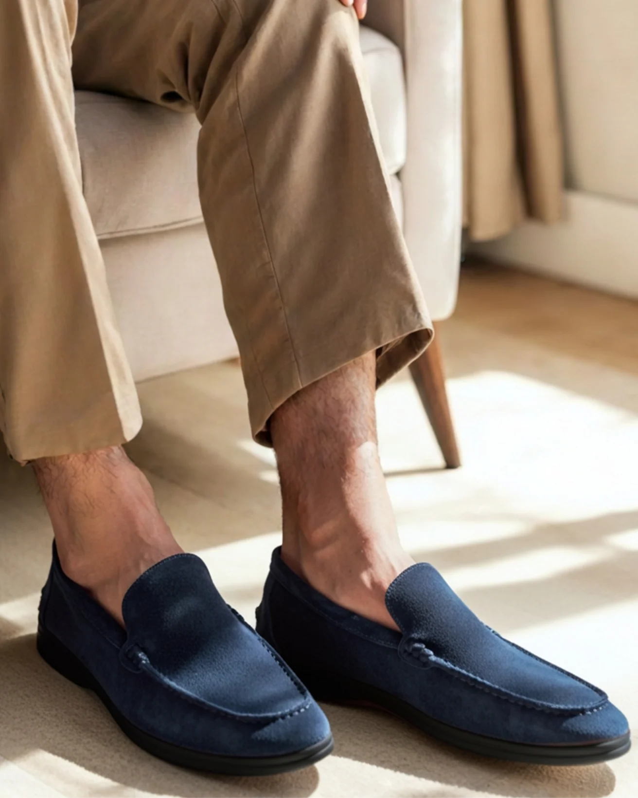 Premium Wildleder-Loafers - Schwarze Sohlen
